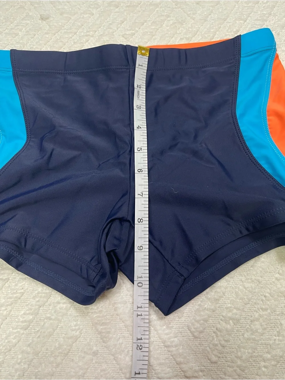 Arcweg Men's Colorblock Swim Shorts Blue and Orange Size Small